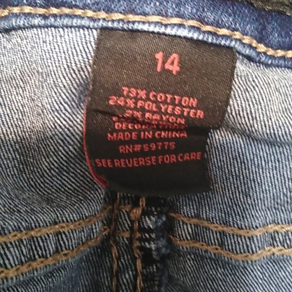 Earl - Women's Skinny Ankle Blue Jeans with Red Stripe - Size 14 - Picture 6 of 7